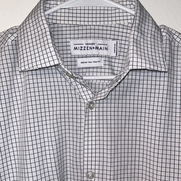 Mizzen + Main Leeward Performance Fabric Long Sleeve Shirt Medium Tall Trim Fit - Picture 3 of 10